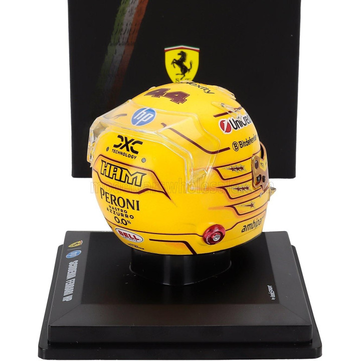 LOOKSMART BELL HELMET CASCO HELMET F1 LEWIS HAMILTON TEAM FERRARI HP N 44 MONACO GP 2025 - YELLOW RED 1/5