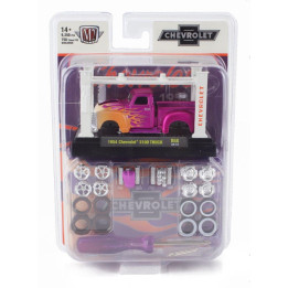 M2 MACHINES CHEVROLET 3100 TRUCK PICK-UP CUSTOM WITH ACCESSORIES 1954 - GARAGE SET OFFICINA - PONTE SOLLEVATORE AUTO - FOUR POST