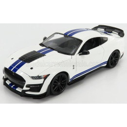 MAISTO FORD USA MUSTANG SHELBY GT500 COUPE 2020 - WHITE BLUE 1/18