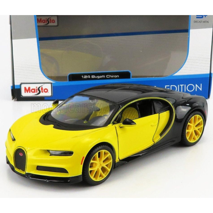 MAISTO BUGATTI CHIRON LE PATRON 2016 - YELLOW - NOCTURNE BLACK 1/24