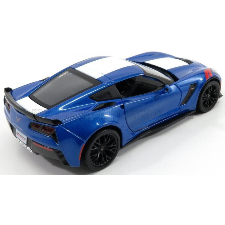 MAISTO CHEVROLET CORVETTE GRAND SPORT 2017 - BLUE MET WHITE 1/24