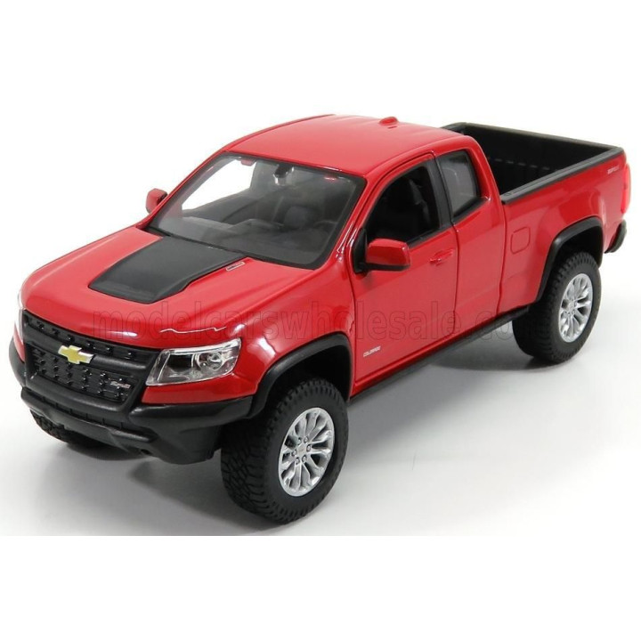 MAISTO CHEVROLET COLORADO ZR2 PICK-UP 2017 - RED BLACK 1/27