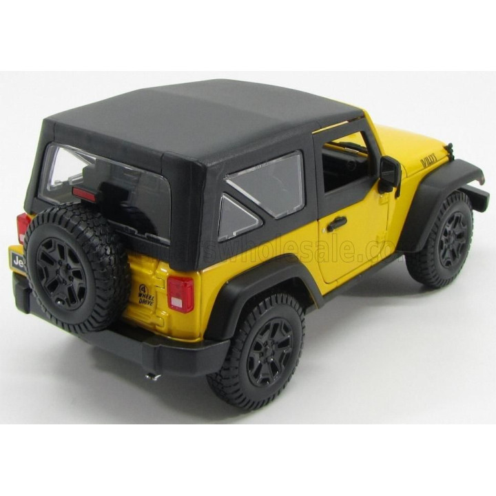 MAISTO JEEP WRANGLER WILLYS SOFT-TOP 2014 - YELLOW BLACK 1/18