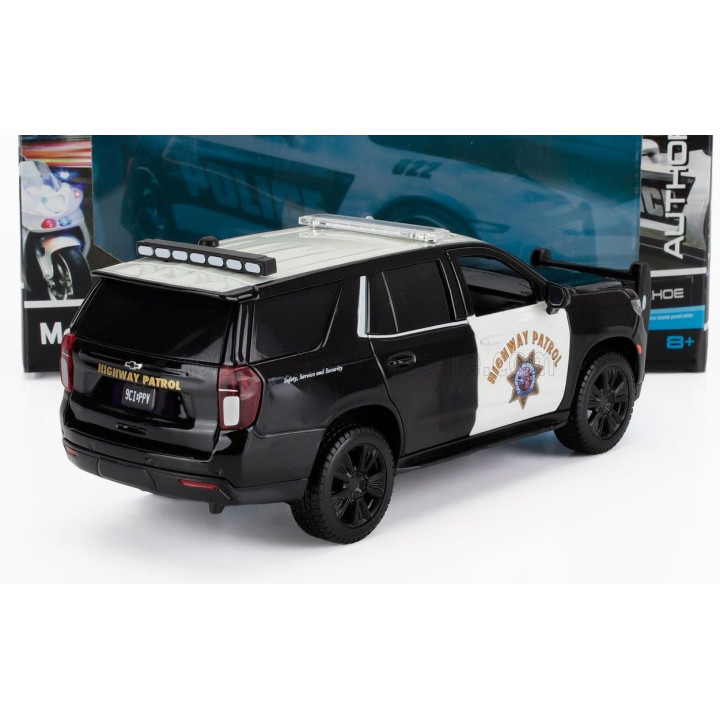 MAISTO CHEVROLET CHEVY TAHOE POLICE HIGWAY PATROL 2021 - BLACK WHITE 1/26