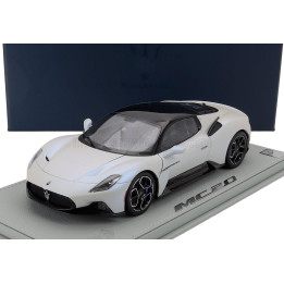 MASERATI MODELS MASERATI MC20 GLOSS BLACK ROOF 2020 - CON VETRINA - WITH SHOWCASE - BIANCO AUDACE - WHITE BLACK 1/18