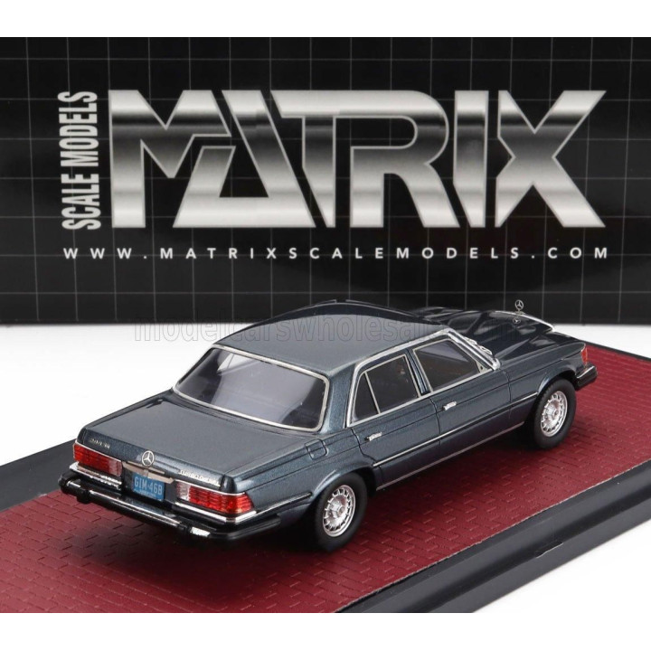 MATRIX SCALE MODELS MERCEDES BENZ S-CLASS 300SD TURBODIESEL (W116) USA VERSION 1977 - BLUE MET 1/43