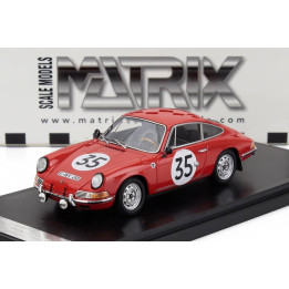 MATRIX SCALE MODELS PORSCHE 911S COUPE TEAM J.FRANC N 35 24h LE MANS 1966 JEAN KERGUEN - JACQUES DEWES - RED 1/43