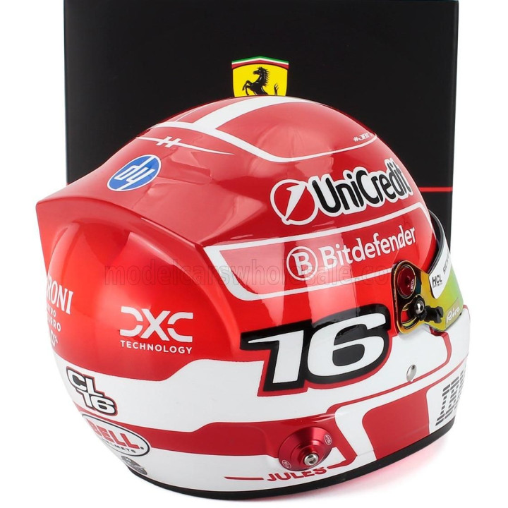 MINI HELMET BELL HELMET CASCO HELMET F1 CHARLES LECLERC TEAM FERRARI HP N 16 SEASON 2025 - RED WHITE 1/2