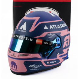 MINI HELMET BELL HELMET CASCO HELMET F1 ALEX ALBON TEAM ATLASSIAN WILLIAMS RACING N 23 SEASON 2025 - MATT BLUE PINK 1/2