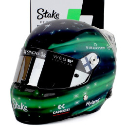 MINI HELMET STILO CASCO HELMET F1 VALTTERI BOTTAS TEAM STAKE KICK SAUBER N 77 SEASON 2024 - GREEN BLACK 1/2
