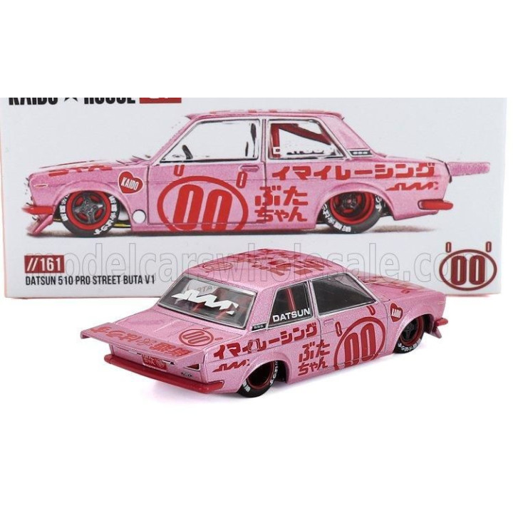 MINI GT DATSUN 510 N 00 PRO STREET BUTA V1 1969 - PINK MET 1/64