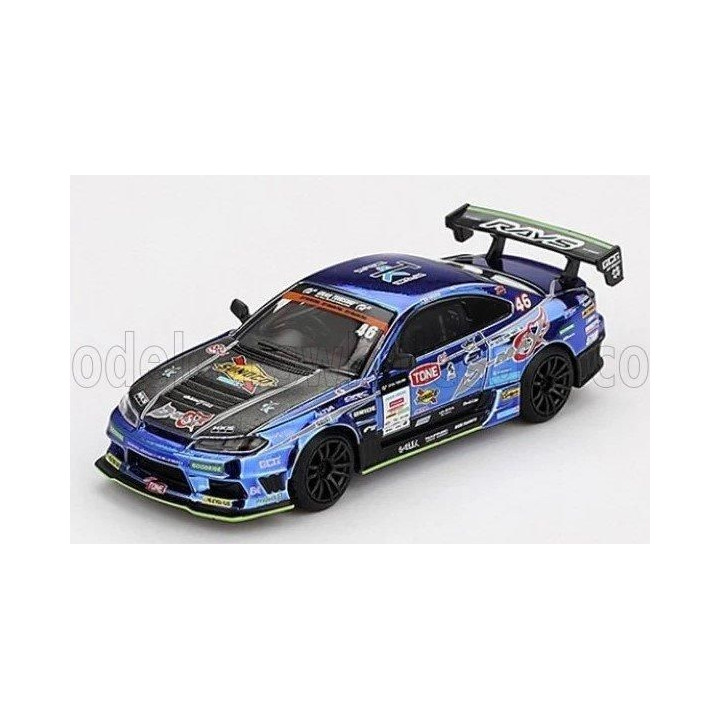 MINI GT NISSAN SILVIA (S15) TEAM D-MAX RACING N 46 GRAND PRIX RHD 2023 - BLACK BLUE 1/64
