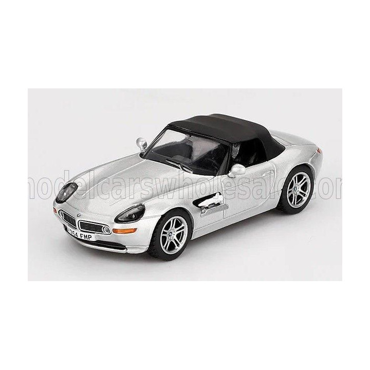 MINI GT BMW Z8 SPIDER 1999 - 007 JAMES BOND - THE WORLD IS NOT ENOUGH - IL MONDO NON BASTA - ENGLISH BLISTER PACKAGING - SILVER 