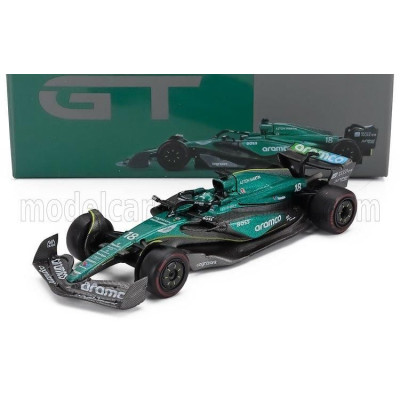 MINI GT ASTON MARTIN F1  AMR24 TEAM ARAMCO COGNIZANT N 18 BAHRAIN GP 2024 LANCE STROLL - GREEN BLACK 1/64