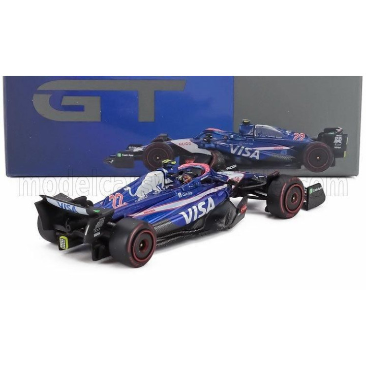 MINI GT RACING BULLS F1 VCARB-01 TEAM VISA CASH APP N 22 BAHRAIN GP 2024 YUKI TSUNODA - BLUE WHITE 1/64