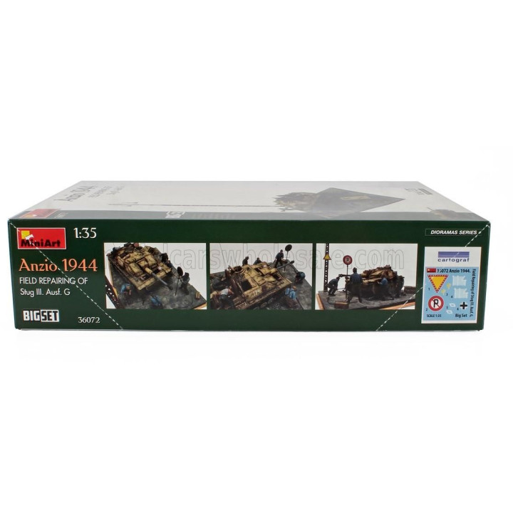 MINIART TANK DIORAMA - TIGER I FIELD REPAIR AUSF. G MILITARY ANZIO 1944 1/35