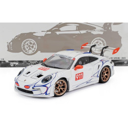 MINICHAMPS PORSCHE 911 992 GT3 RS N 911 COUPE 2023 - WHITE ORANGE 1/18