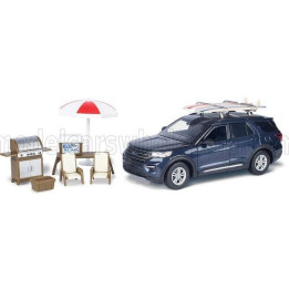 MOTOR MAX FORD USA EXPLORER XLT WITH CAMPING ACCESSORIES 2022 - BLUE 1/24