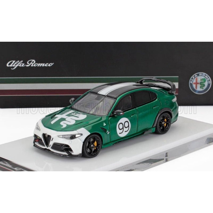 MOTORHELIX ALFA ROMEO GIULIA GTAm N 99 RACING 2021 - GREEN WHITE 1/64