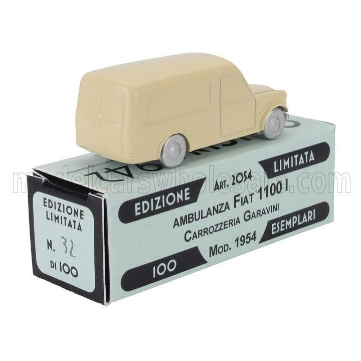 OFFICINA 942 FIAT 1100 GARAVINI AMBULANZA - AMBULANCE 1954 - BEIGE 1/76