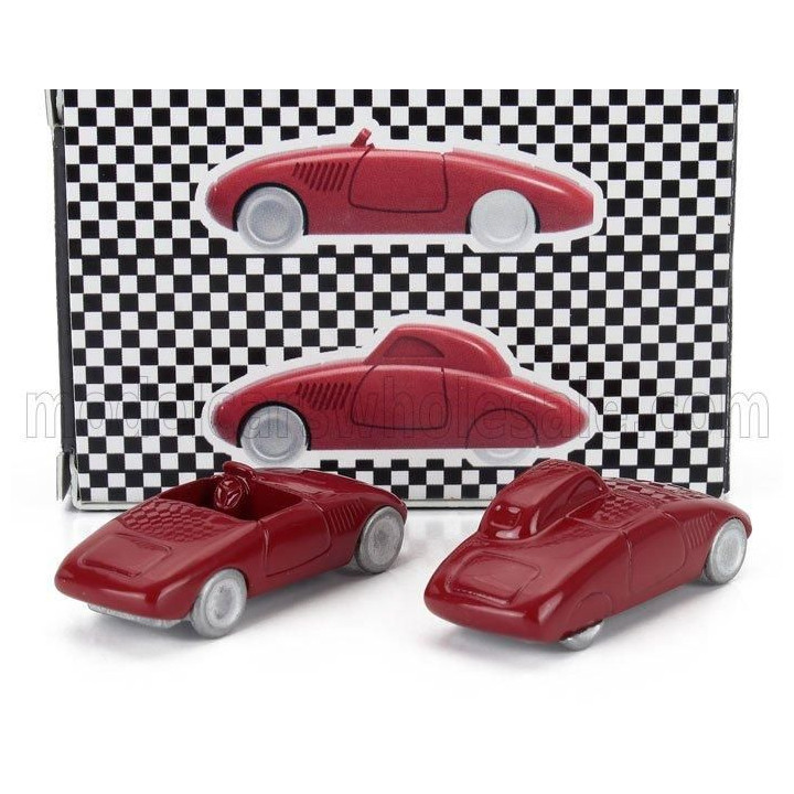 OFFICINA 942 FIAT SET 2X STANGUELLINI 750 BARCHETTA MILLE MIGLIA + BERLINETTA TOBRUK-TRIPOLI 1938-39 - RED 1/76