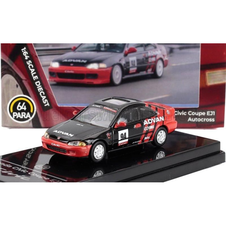 PARAGON MODELS HONDA CIVIC EJ1 COUPE ADVAN 1995 - BLACK RED 1/64