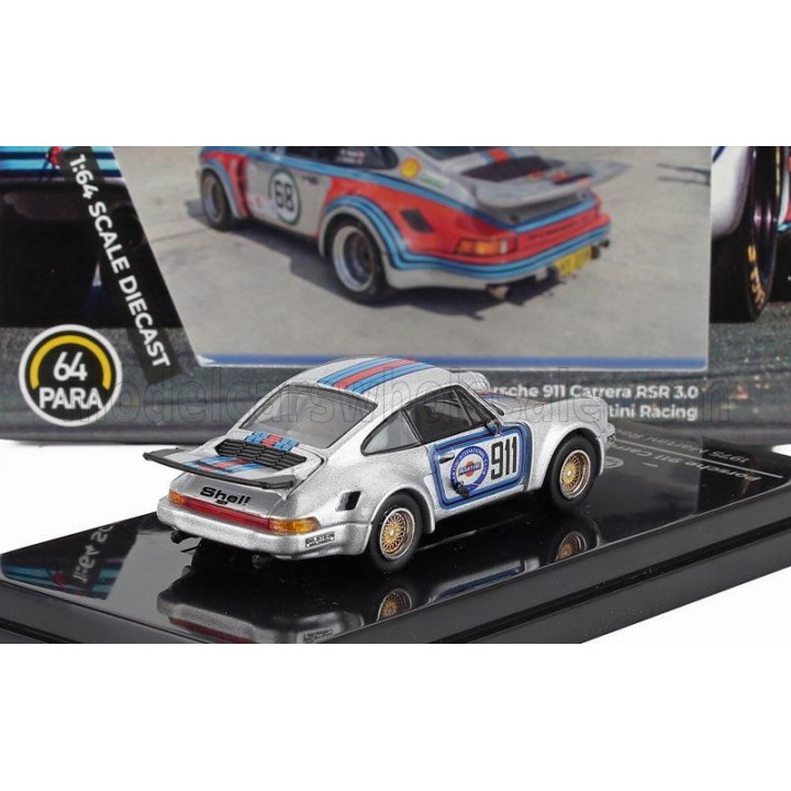 PARAGON MODELS PORSCHE 911 CARRERA RSR 3.0 MARTINI RACING N 911 COUPE 1974 - SILVER 1/64