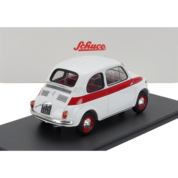 SCHUCO FIAT 500 SPORT 1958 - WHITE RED 1/18