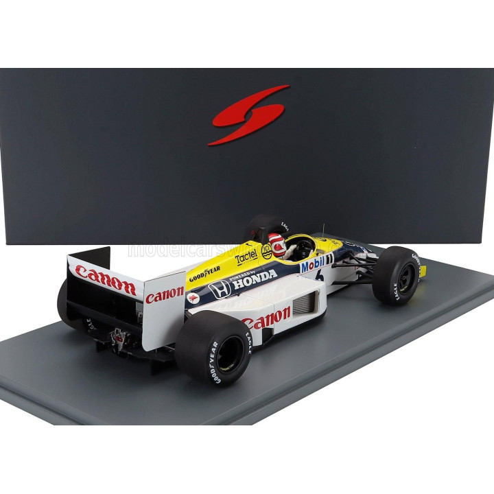 SPARK MODEL WILLIAMS F1  FW11 HONDA TEAM WILLIAMS N 6 WINNER BRAZILIAN GP 1986 NELSON PIQUET - BLUE YELLOW WHITE 1/18