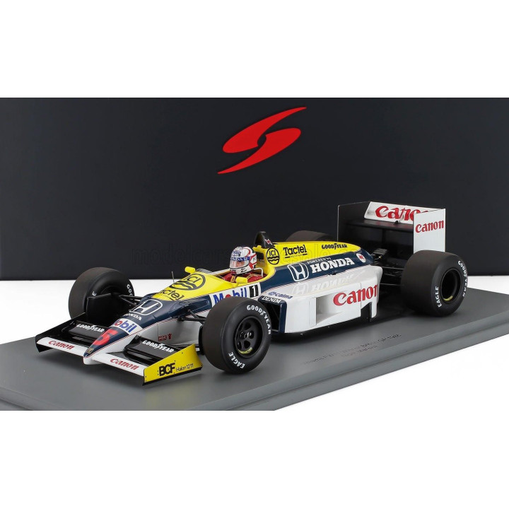 SPARK MODEL WILLIAMS F1  FW11 TEAM WILLIAMS N 5 WINNER BRITISH GP 1986 NIGEL MANSELL - YELLOW WHITE BLACK 1/18