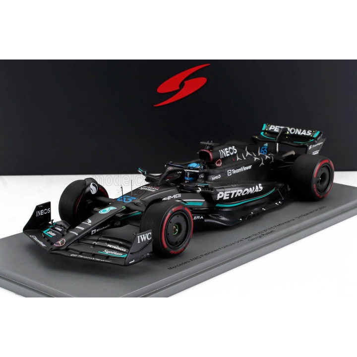 SPARK MODEL MERCEDES GP F1 W14 TEAM MERCEDES-AMG PETRONAS FORMULA ONE N 63 3rd SPAIN GP 2023 GEORGE RUSSELL - MATT BLACK 1/18
