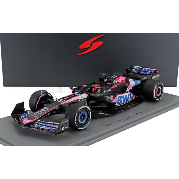SPARK MODEL ALPINE F1  A524 TEAM BWT ALPINE N 31 BAHRAIN GP 2024 ESTEBAN OCON - BLACK BLUE PINK 1/18