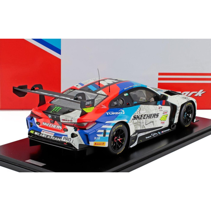 SPARK MODEL BMW 4-SERIES M4 GT3 TEAM WRT N 46 24h SPA 2024 VALENTINO ROSSI - MAXIME MARTIN - RAFFAELE MARCIELLO - WHITE BLUE RED