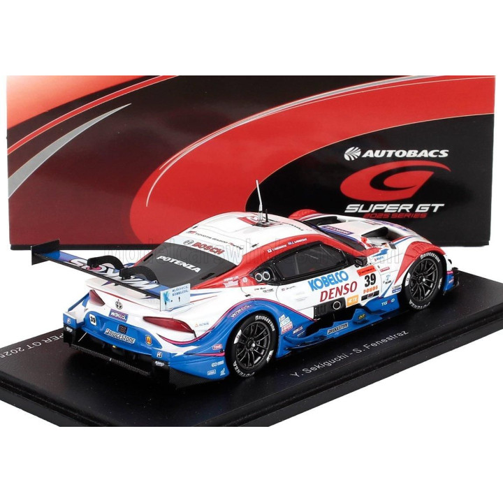 SPARK MODEL TOYOTA SUPRA GR TEAM DENSO KOBELCO SARD N 39 GT500 CLASS SUPER GT 2025 YUHI SEKIGUCHI - SASHA FENESTRAZ - WHITE RED 