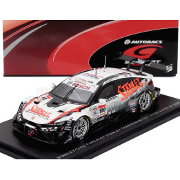 SPARK MODEL HONDA CIVIC TYPE R-GT TEAM STANLEY KUNIMITSU N 100 GT500 CLASS SUPER GT 2025 NAOKI YAMAMOTO - ADASUKE MAKINO - WHITE