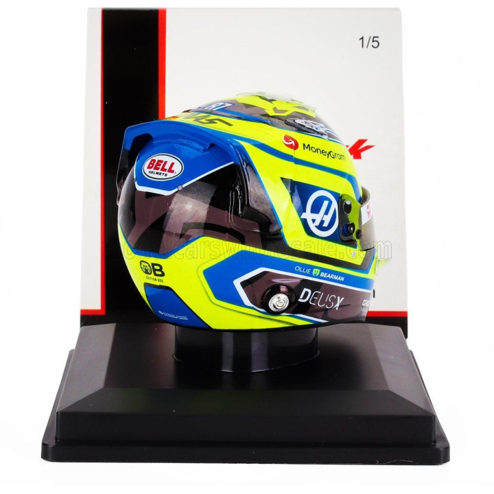 SPARK MODEL BELL HELMET CASCO HELMET F1 OLIVER BEARMAN TEAM MONEYGRAM HAAS N 87 SEASON 2025 - YELLOW BLUE 1/5