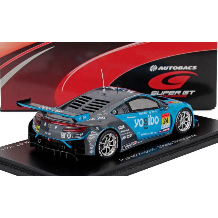 SPARK MODEL HONDA NSX GT3 TEAM YOGIBO DRAGO CORSE N 34 GT300 CLASS SUPER GT 2021 RYO MICHIGAMI - SHOGO MITSUYAMA - LIGHT BLUE BL