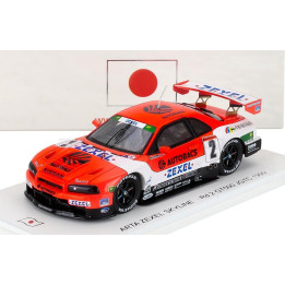 SPARK MODEL NISSAN SKYLINE GT-R (R34) TEAM ARTA ZEXEL N 2 Rd.2 GT500 JGTC 1999 AGURI SUZUKI - ARMIN HAHNE - RED WHITE 1/43