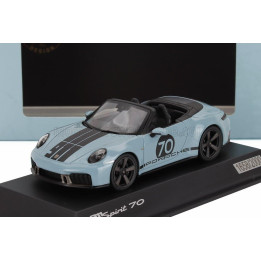 SPARK MODEL PORSCHE 911 992 CABRIOLET OPEN SPIRIT 70 2025 - MEISSEN BLUE BLACK 1/43