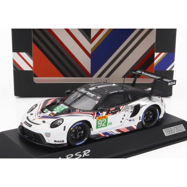 SPARK MODEL PORSCHE 911 RSR-19 GOODBYE TEAM PORSCHE GT N 92 LAST RACE WEC 8h BAHRAIN 2022 KEVIN ESTRE - MICHAEL CHRISTENSEN - WH