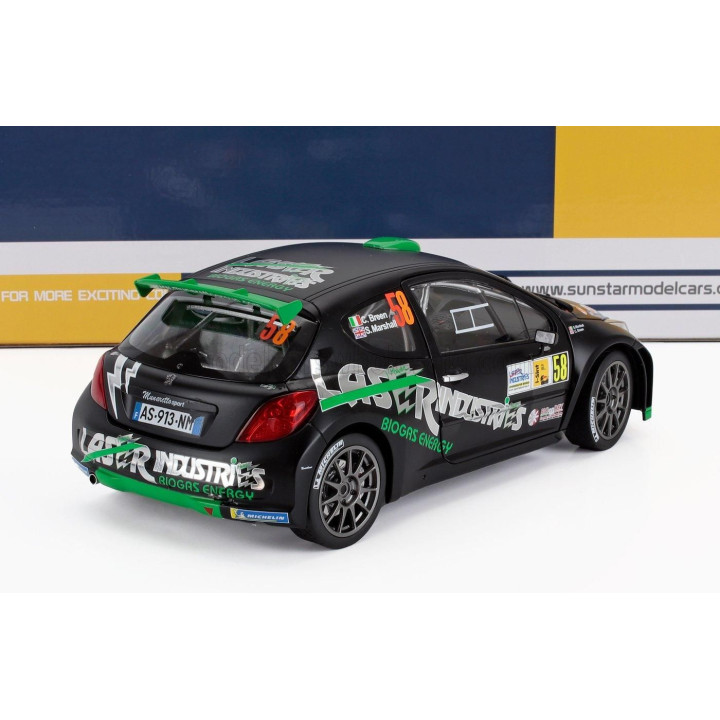 SUN STAR PEUGEOT 207 S2000 N 58 RALLY MONZA SHOW 2013 CRAIG BREEN - SEBASTIAN MARSHALL - BLACK GREEN 1/18