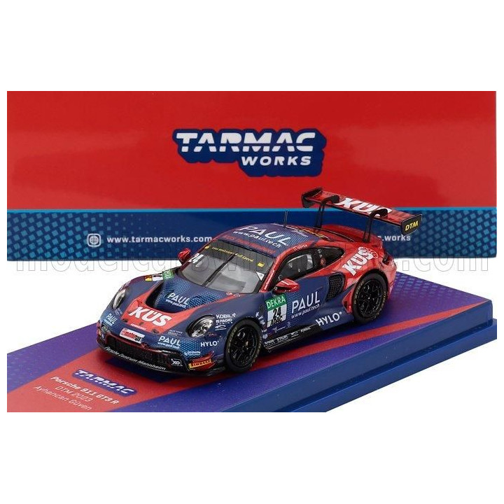 TARMAC PORSCHE 911 992 GT3 R TEAM KUS BERNHARD N 24 DTM SEASON 2023 AYHANCAN GUVEN - BLUE RED 1/64