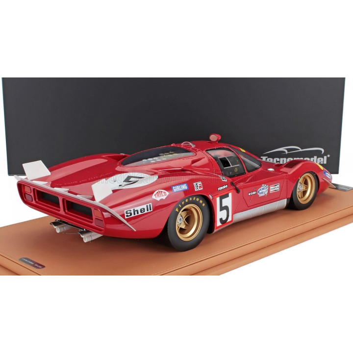 TECNOMODEL FERRARI 512S 5.0L V12 TEAM SEFAC SPA FERRARI N 5 24h LE MANS 1970 JACKY ICKX - PETER SCHETTY - CON VETRINA - WITH SHO