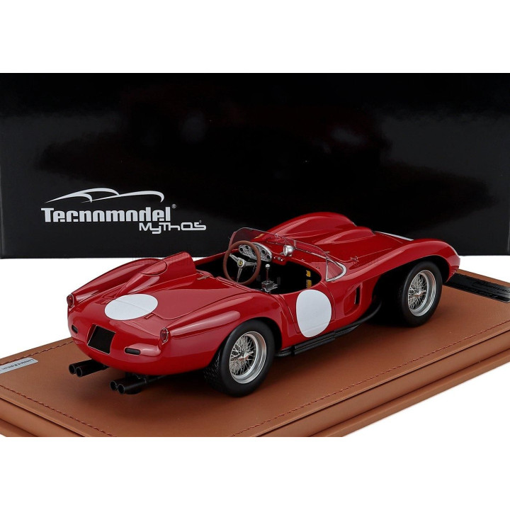 TECNOMODEL FERRARI 250TR 3.0L V12 PONTOON FENDER TESTAROSSA SPIDER PRESS VERSION CLIENTI CORSA 1958 - RED WHITE 1/18