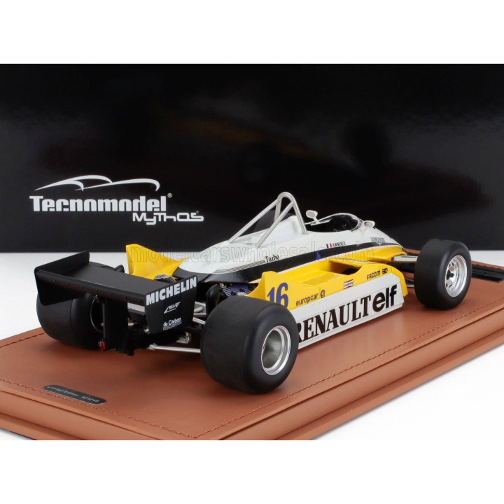 TECNOMODEL RENAULT F1  RE30B V6 TURBO TEAM RENAULT ELF N 16 WINNER ITALY GP 1982 RENE ARNOUX - WHITE YELLOW BLACK 1/18