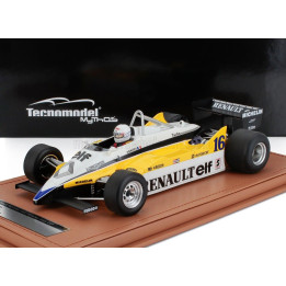 TECNOMODEL RENAULT F1  RE30B V6 TURBO TEAM RENAULT ELF N 16 WINNER ITALY GP (with pilot figure) 1982 RENE ARNOUX - WHITE YELLOW 