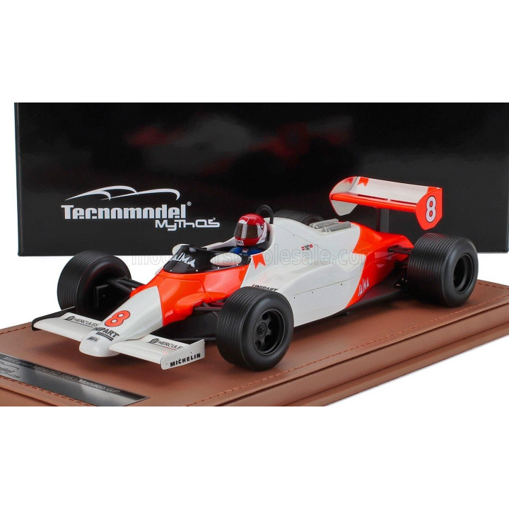 TECNOMODEL McLAREN F1  MP4/1C N 8 MONACO GP (with pilot figure) WITH RAIN TIRES 1983 NIKI LAUDA - WHITE RED 1/18