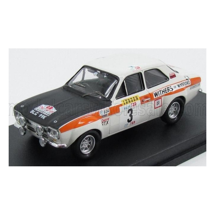 TROFEU FORD ENGLAND ESCORT MKI N 3 RALLY OF PORTUGAL 1971 C.SCLATER - H.LIDDON - WHITE BLACK 1/43