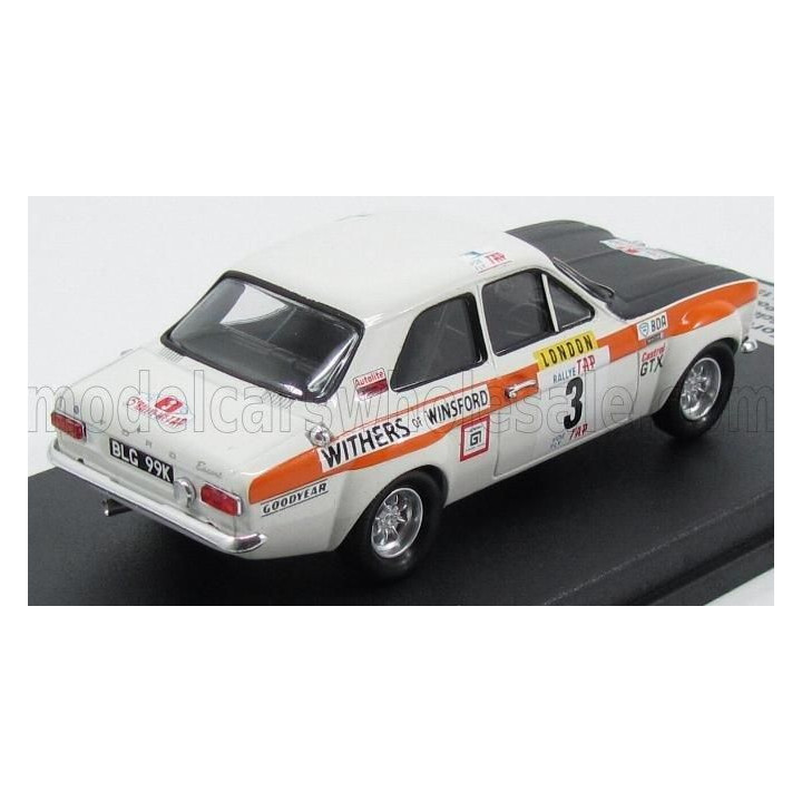 TROFEU FORD ENGLAND ESCORT MKI N 3 RALLY OF PORTUGAL 1971 C.SCLATER - H.LIDDON - WHITE BLACK 1/43