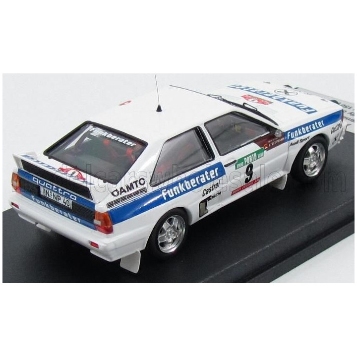 TROFEU AUDI QUATTRO FUNKBERATER N 9 7th RALLY OF PORTUGAL 1983 F.WITTMANN - P.DIEKMANN - WHITE BLUE 1/43